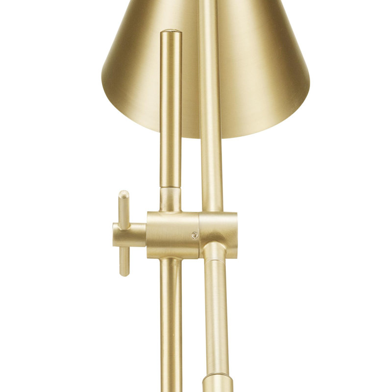18" Table Lamp, Height Adjustable, Counterbalanced Arm, Rotary Switch On Lampshade