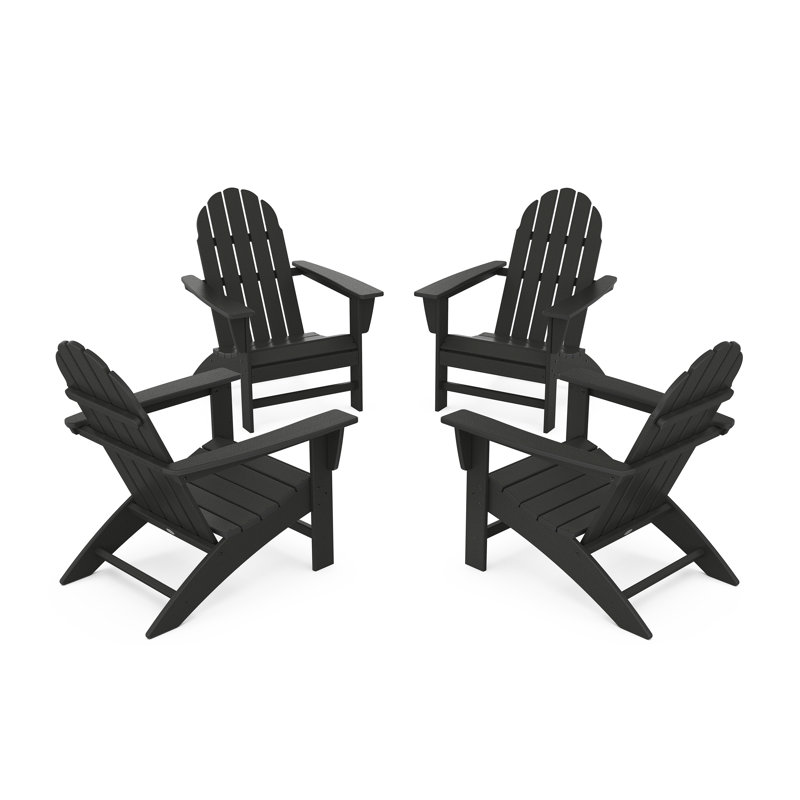 Ensemble de conversation POLYWOOD Vineyard Adirondack, Noir