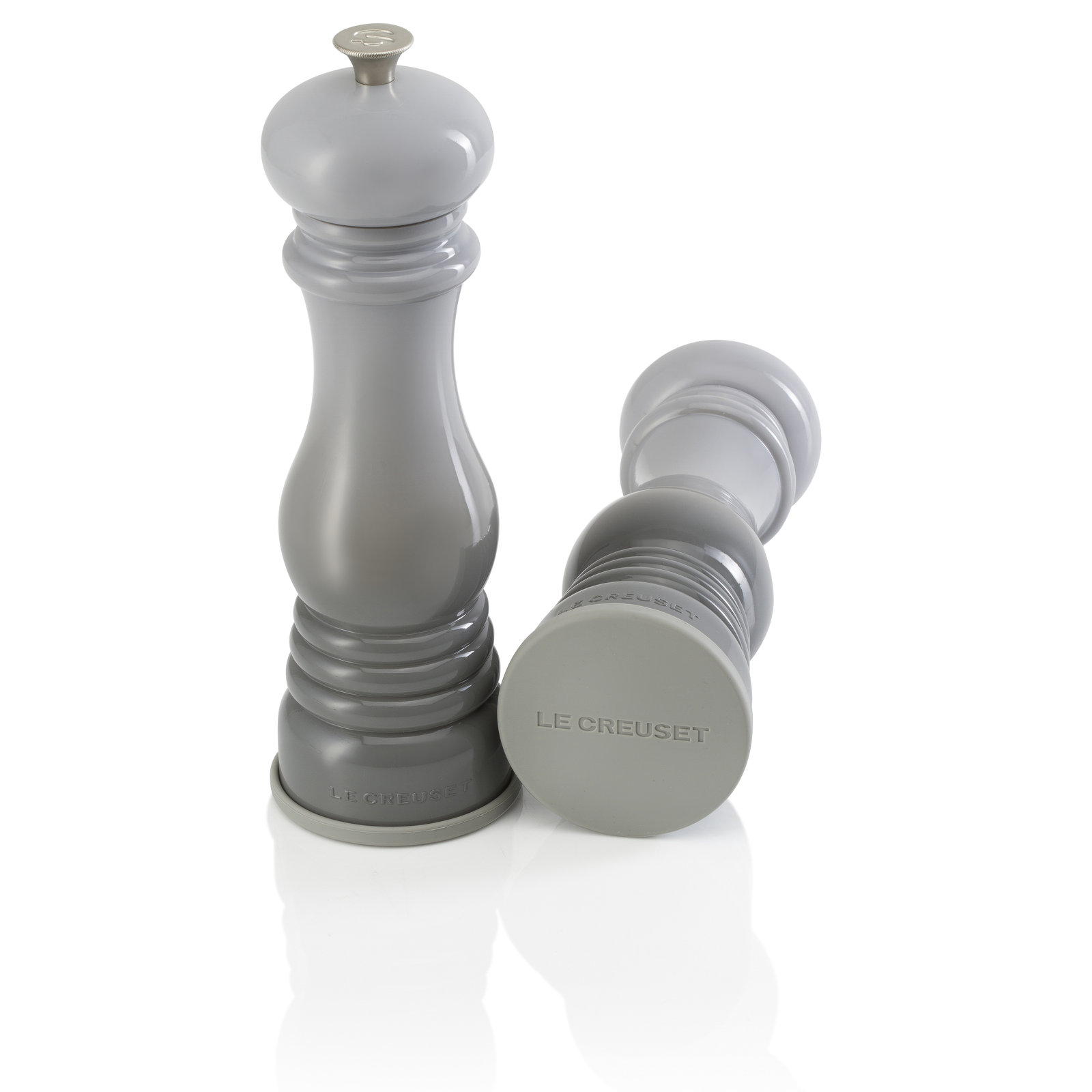 Le Creuset Silicone Salt and Pepper Mill Caps Set, Oyster