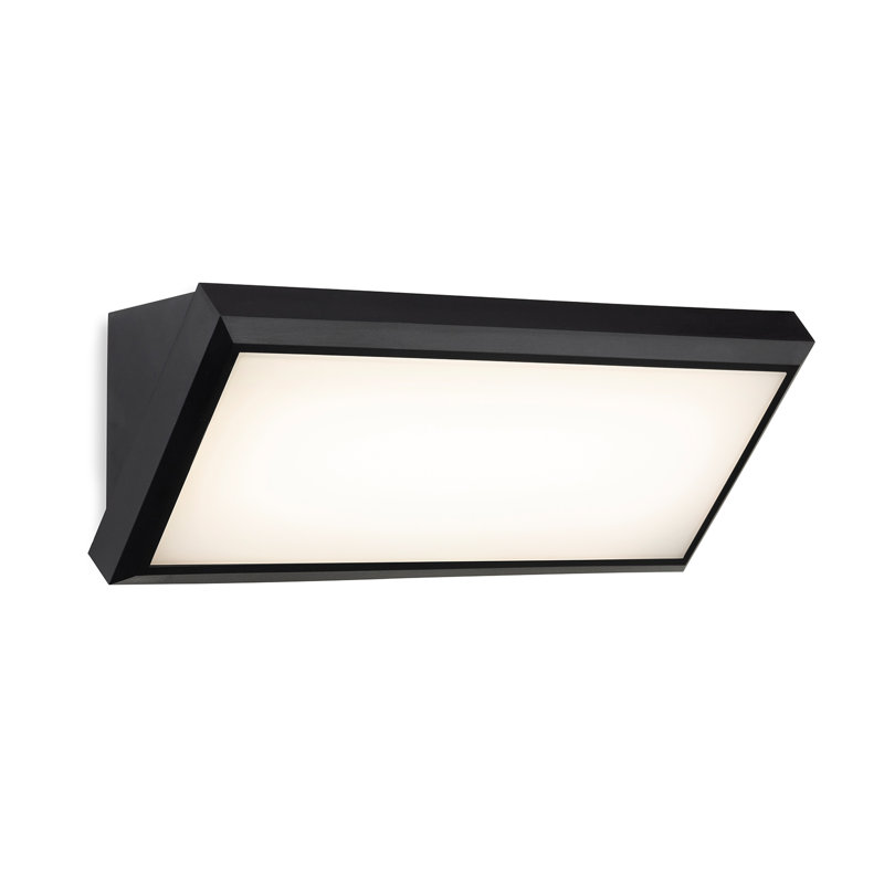 Matte Black Integrated LED Outdoor Flush Mount, 10cm H x 26.5cm W x 10cm D