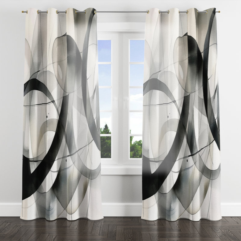 Ananth - Modern Grommet Curtain - Velvet Room Darkening - 1 panel, 52" W x 108" L, Golden Grommets