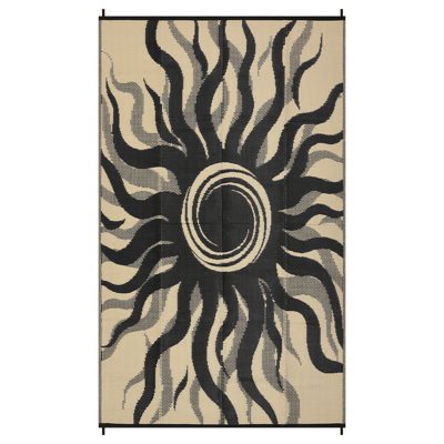 Modern Reversible Abstract Outdoor Area Rug - Stain Resistant, UV Resistant, Washable , Waterproof