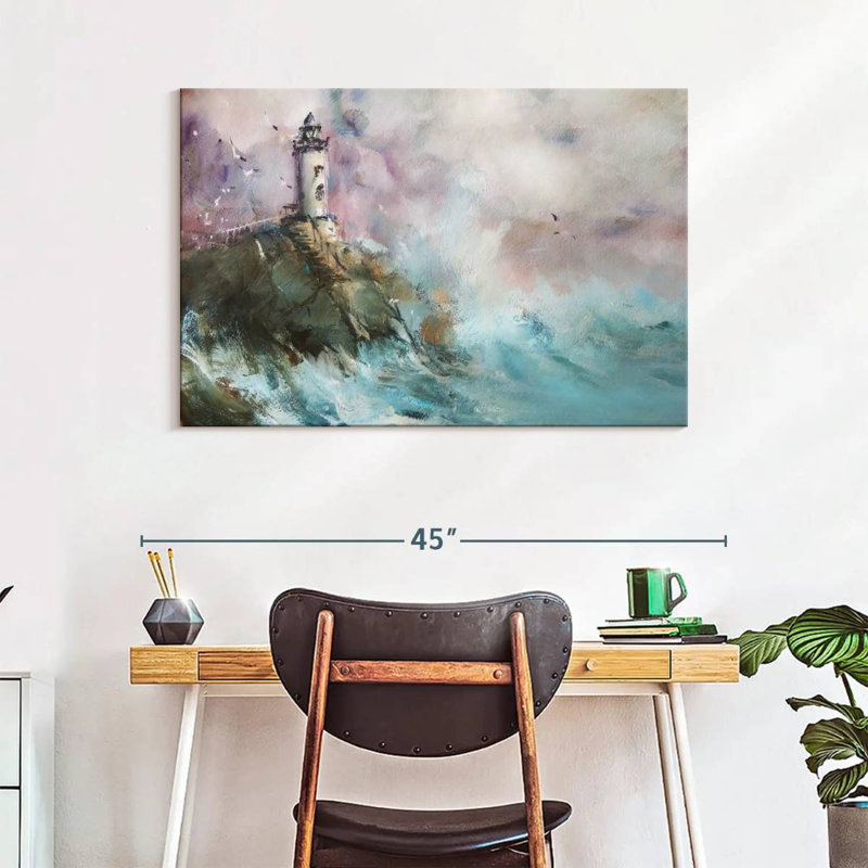Aletra Cliffside Lighthouse, 26" H x 39" W