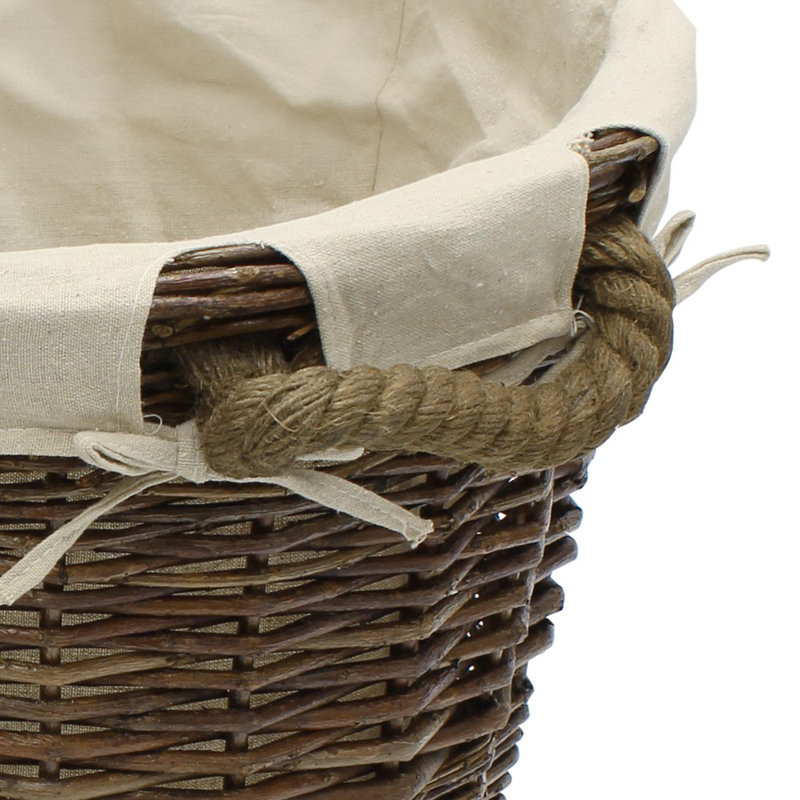 Hand Woven Wicker Laundry Basket with Handles