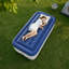 Matelas gonflable bleu et blanc avec pompe intégrée-2023130727