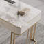 Bureau moderne et simple en forme de L blanc en plaque de roche avec armoires latérales-1556525280-1556525281