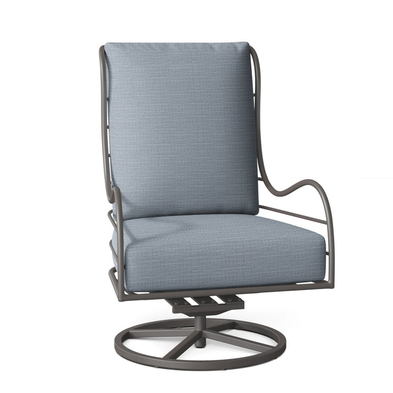 Chaise berçante pivotante en aluminium Carmel - Gris ardoise, Pas de soudure, Chambray Rollo