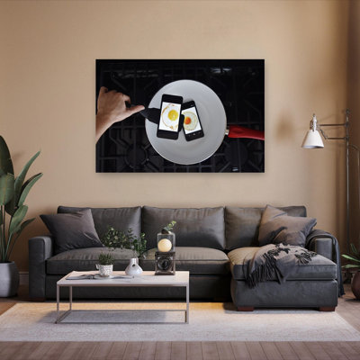 Digital Fried Eggs Modern Wall Art Print