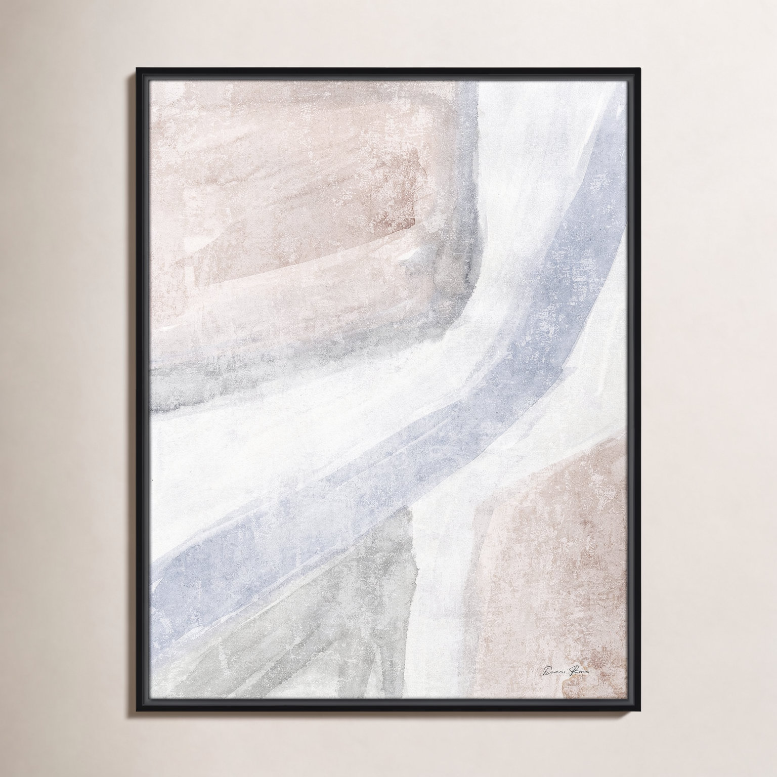 Helmsford "Soften 1" Painting, Black, 29.5" H x 23.5" W x 2" D