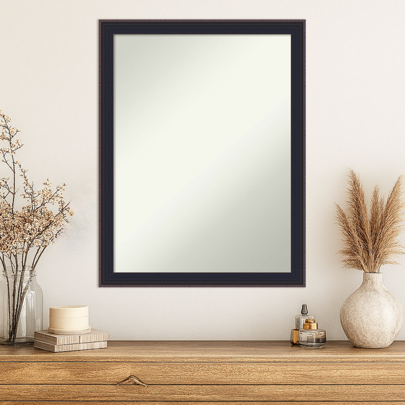 Havana Black Bronze Non-Beveled Framed Wall Mirror, 26.5" x 20.5"