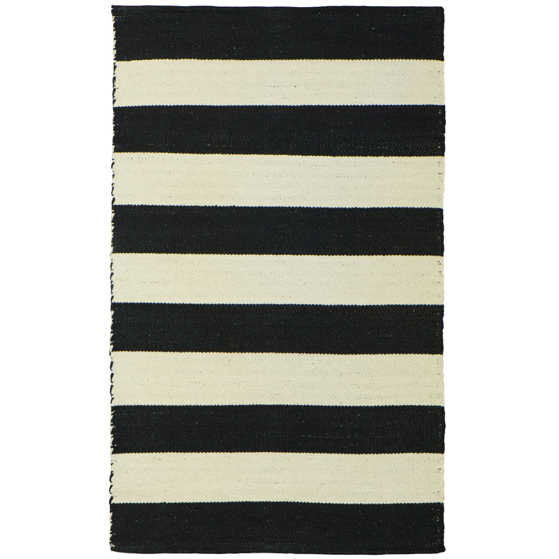 Hiren Striped Cotton Hand Knotted Area Rug, Runner 60 x 180cm