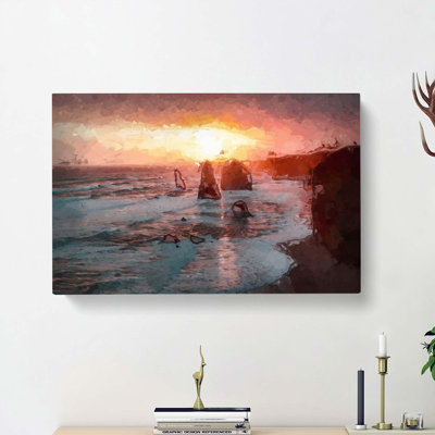 Twelve Apostles In Victoria Australia In Abstract - Wrapped Canvas Print