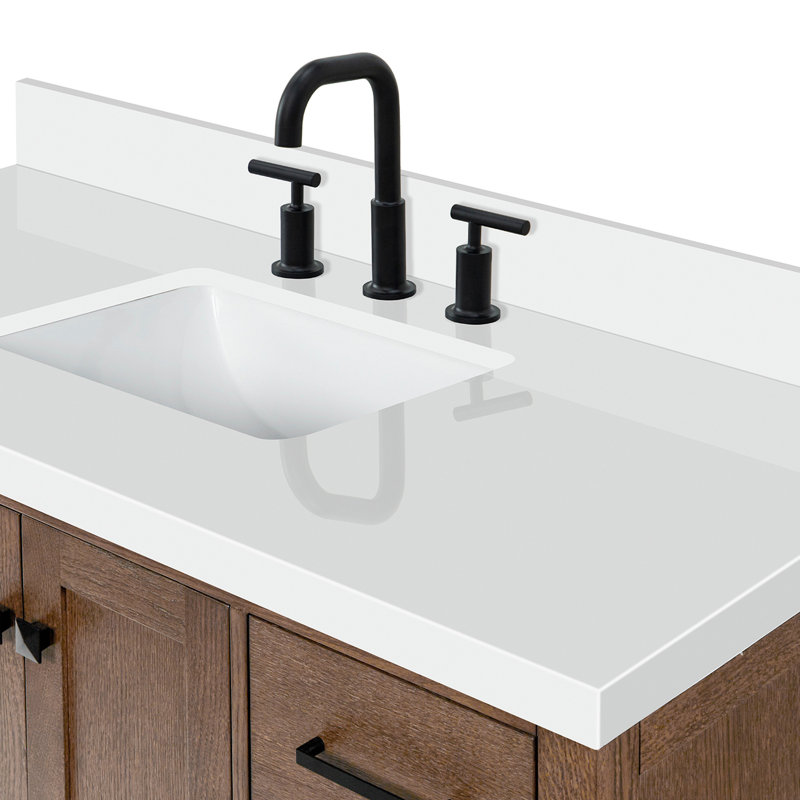 Ensemble de meuble-lavabo simple 48 po Grevera, Chêne brun, Rectangular