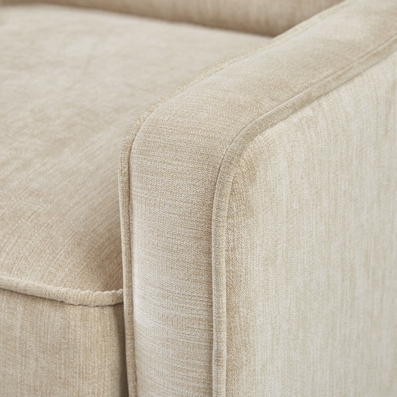 Moshier 28.5" W Upholstered Swivel Armchair, Cream Microfiber