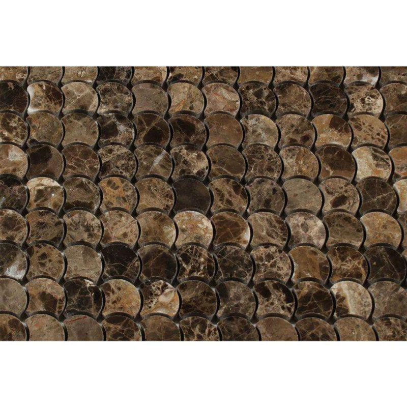 12" x 12" Marble Fish Scale Mosaic Wall & Floor Tile