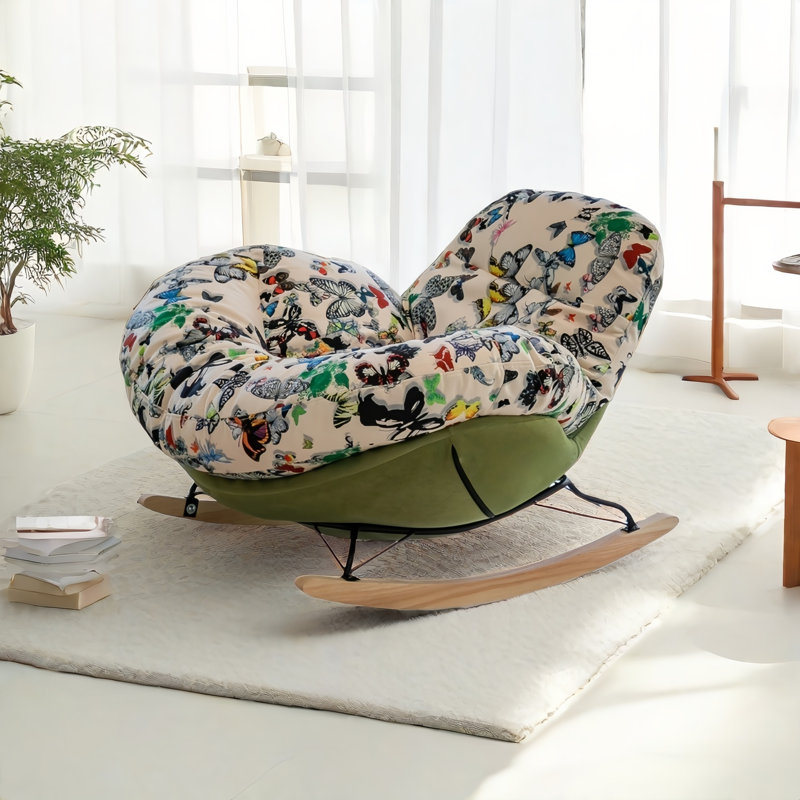 Chaise berçante moderne rembourrée