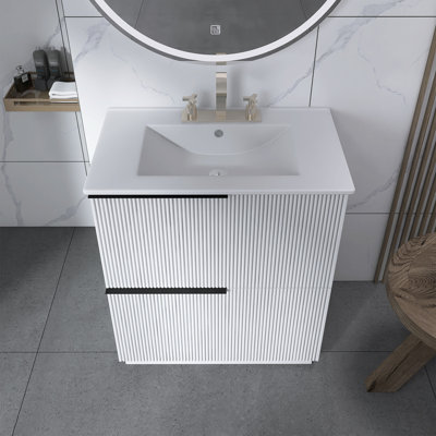 30" Freestanding Bathroom Vanity With Ceramic Sink