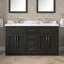 Meuble-lavabo autoportant en bois d'ébène foncé avec comptoir en pierre blanche, dosseret et or brossé 60 po Bailey-1490491464-1490491465-1490491478