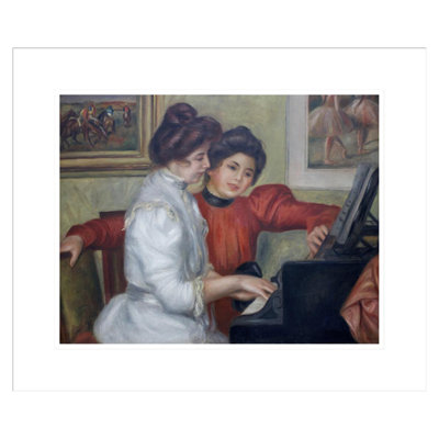 «Yvonne and Christine Lerolle at the piano» par Pierre-Auguste Renoir, impression giclée encadrée