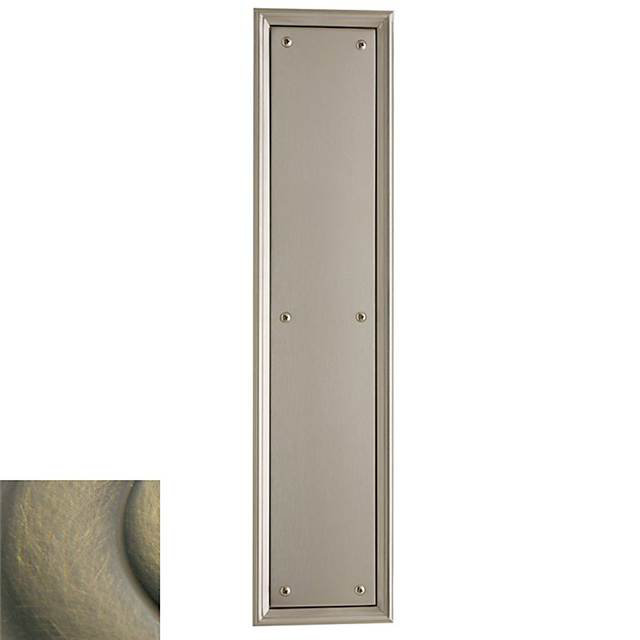 Nashville Push Plate, 15" H x 3.4" W x 0.6" D, Satin Brass & Black