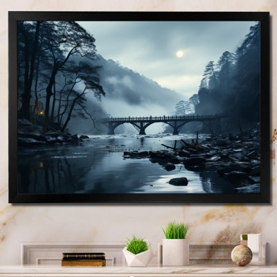 Blue Bridge In Silence II - Architecture Wall Art Living Room