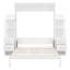 Grand lit escamotable mural avec tablettes intégrées, tiroirs et DEL, mobilier de chambre pliable peu encombrant, blanc-118311935