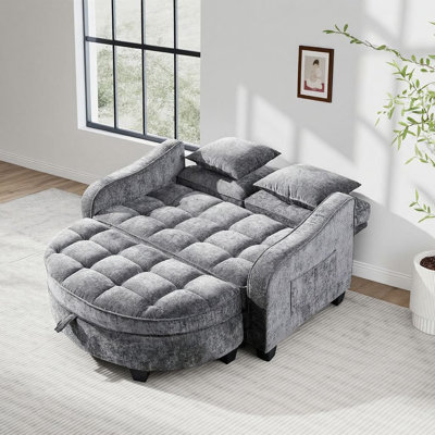 42.68''Oversized Convertible Chaise Lounge With Storage Ottoman