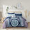 Style Queen Comforter And Sheets - Navy Medallion Pattern, Soft Microfiber, Fitted Sheet, Sheets, Decorative Pillow Sheet With Print, Pillow,