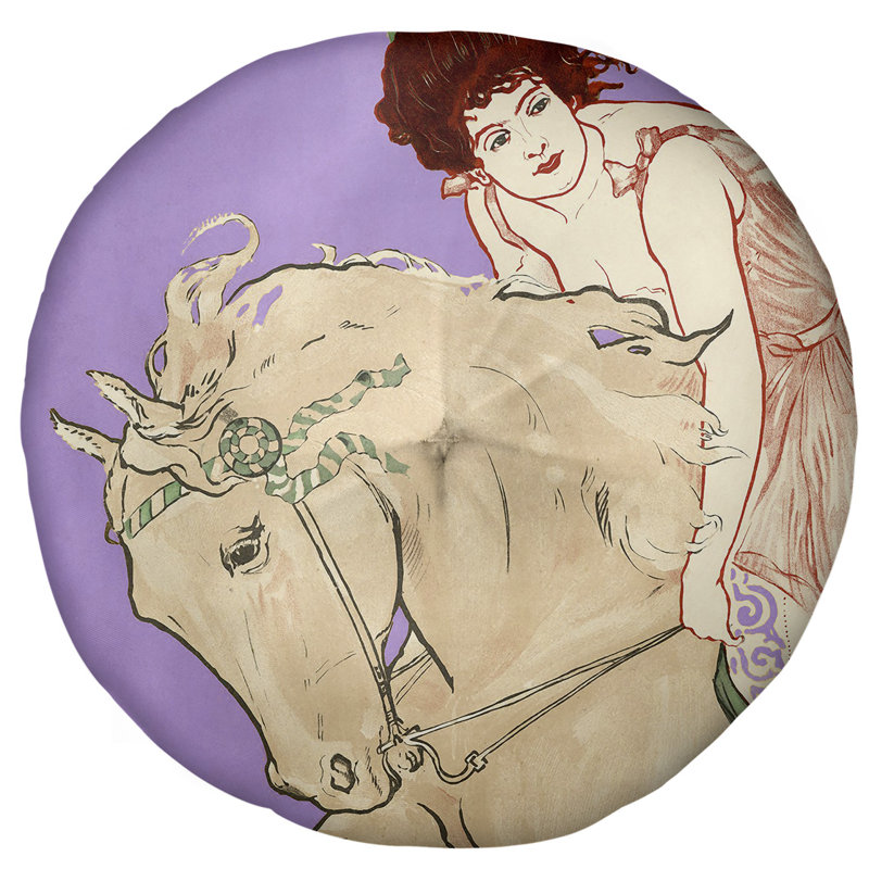 Coussin de plancher rond, 31,5 po x 63 po, Mauve