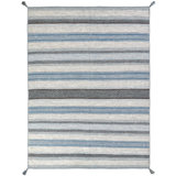 Canyon Cotton Striped Area Rug in Turquoise/Gray