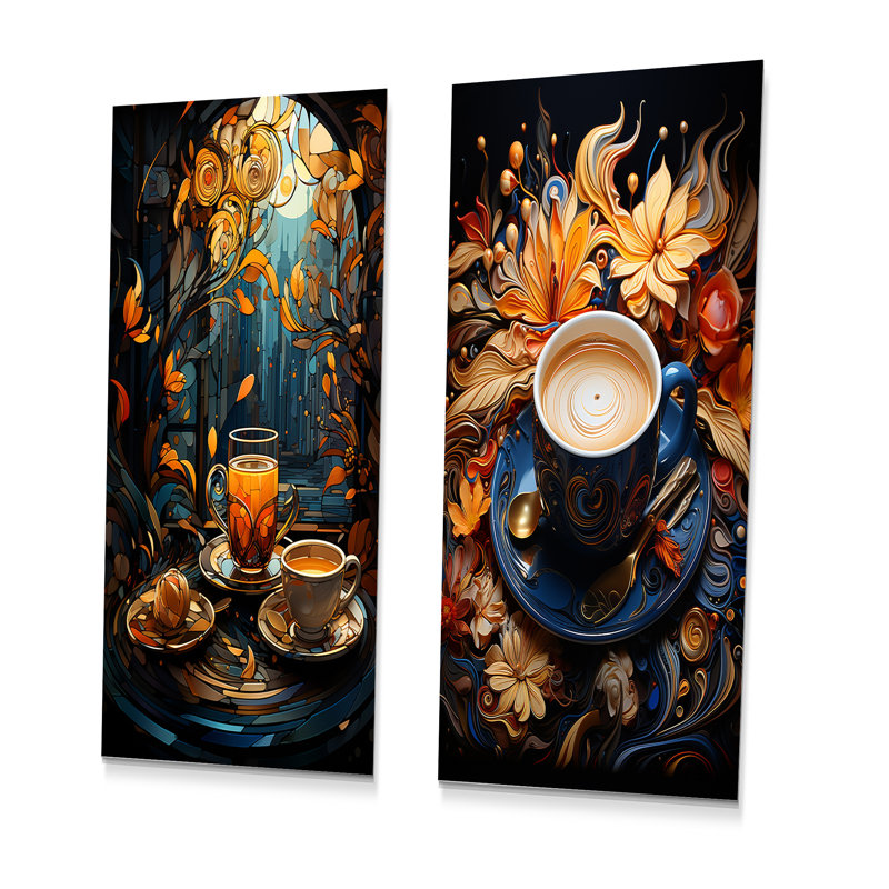 Cubic Coffee Infusions - Ensemble de 2 impressions sur café et thé, H 28 po x l 24 po