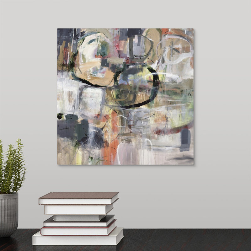 «Olive and Oval», peinture sur toile, Toile tendue, H 12 po x l 12 po x P 1,25 po