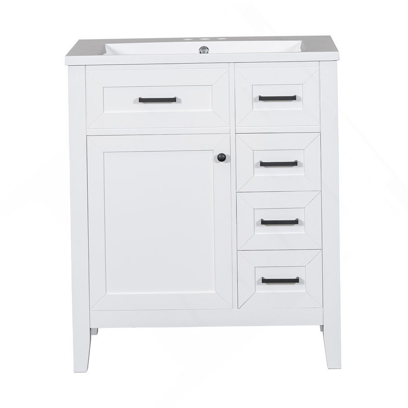 Meuble-lavabo 36 po avec lavabo, armoire de salle de bain verte avec tiroirs, structure solide et panneau de fibres à densité moyenne (ancien numéro de référence: JL000007AAG)