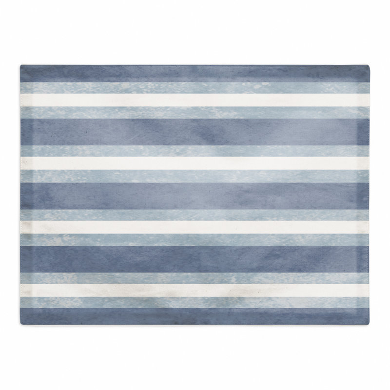 Niangua Polyester Striped Rectangle Placemat, Blue