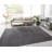Soft Area Rug In Anthracite Cozy Low-Pile Rug Anti-Slip Solid Color Washable-125850480
