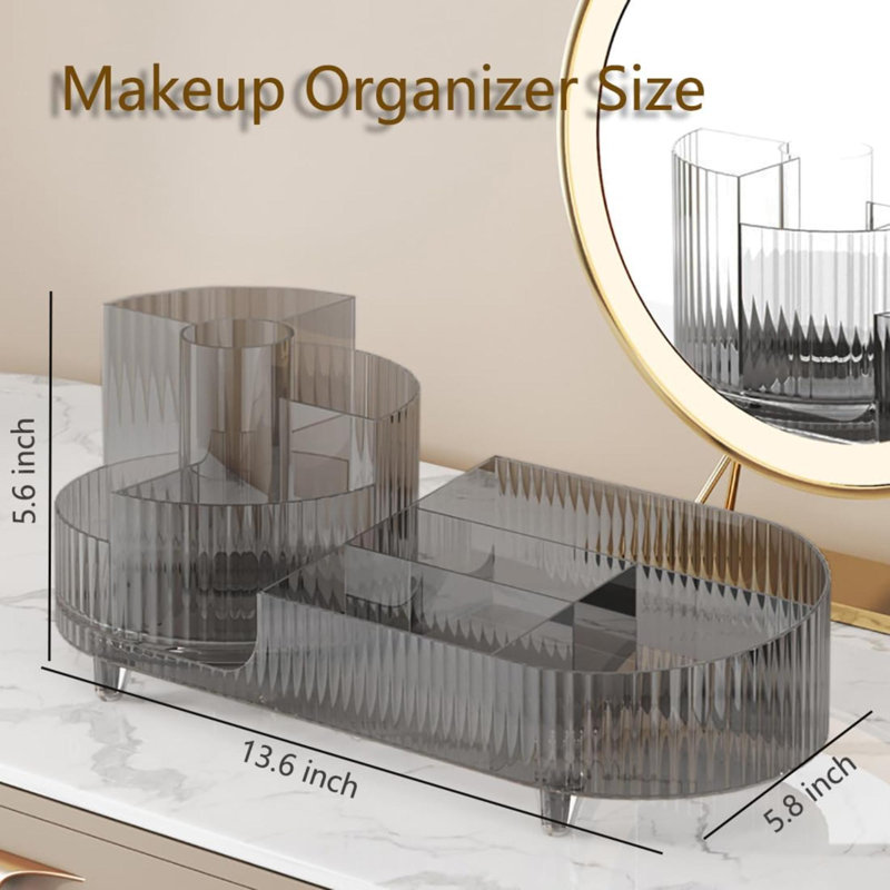 Organisateur de maquillage en plastique Zackarie, Gris