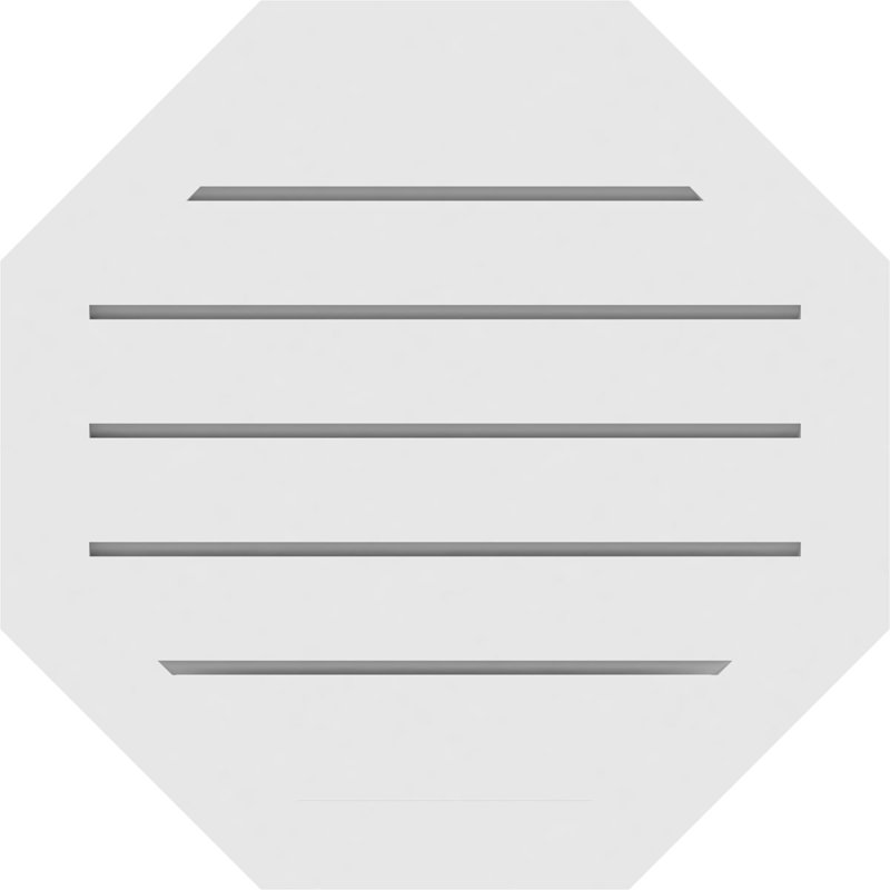 Fixation octogonale en surface: fonctionnel, évent à pignon en PVC avec cadre en brique, H 14 po x l 14 po