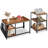Table basse de salon, ensemble de 2 tables basses avec table de bout, petite table basse industrielle avec table d'appoint, bureau en bois