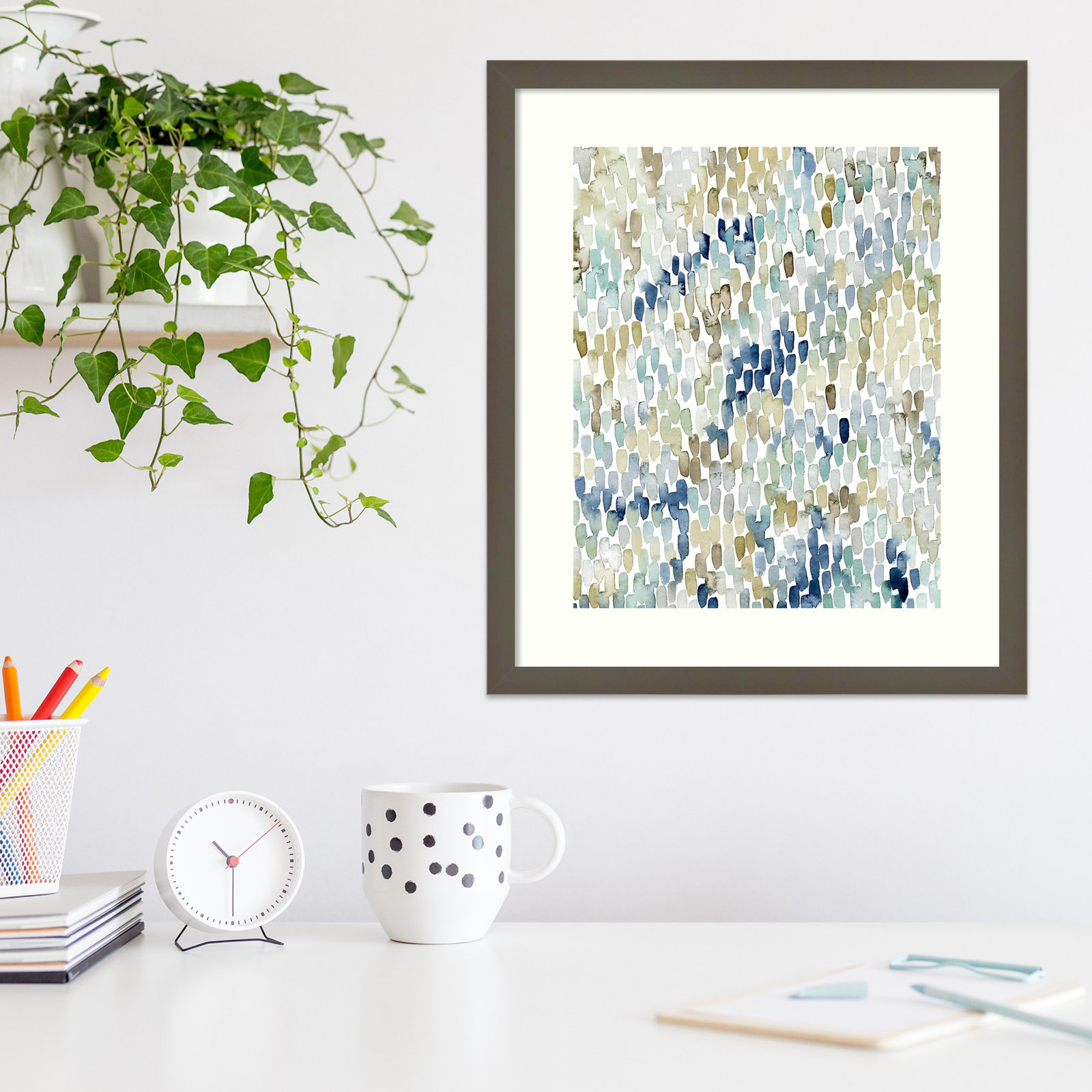 River Wavelets I by Grace Popp, 25" H x 21" W, Gray Framed Paper