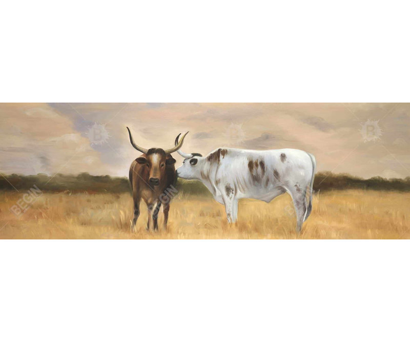 Toile de chambre à coucher brune de groupe de bouvillons de Noël - animaux de ferme