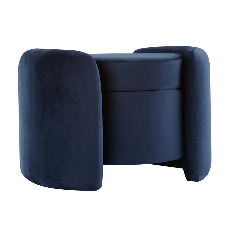 Modway Nebula Upholstered Performance Velvet Ottoman, Blue Velvet
