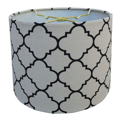 Abat-jour tambour en papier H 10 po x l 16 po (araignée) de couleur beige