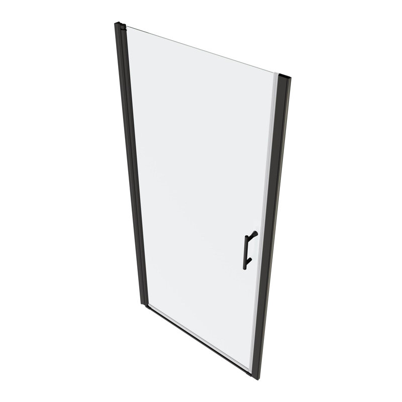 32" W x 72"H Pivot Frameless Swinging Shower Door, Matte Black