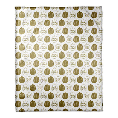 Gold Pumpkins Hand Woven Throw Blanket