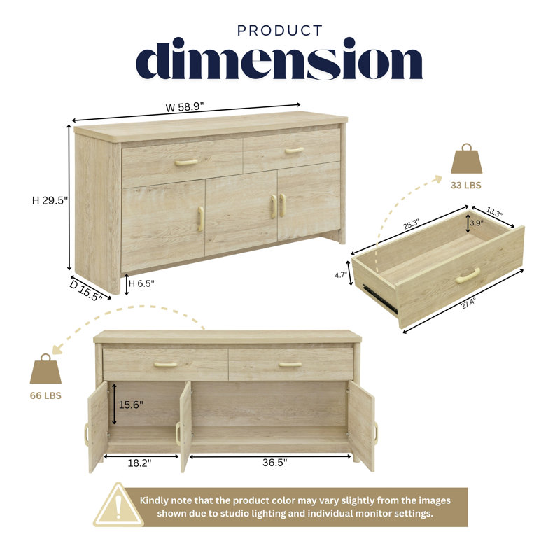 Grande armoire buffet avec rangement Georgia