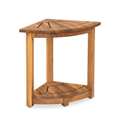 Alandis 17.9'' W Solid Wood Corner Shower Bench