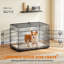 Foldable Metal Wire Dog Cage with Divider-101093293