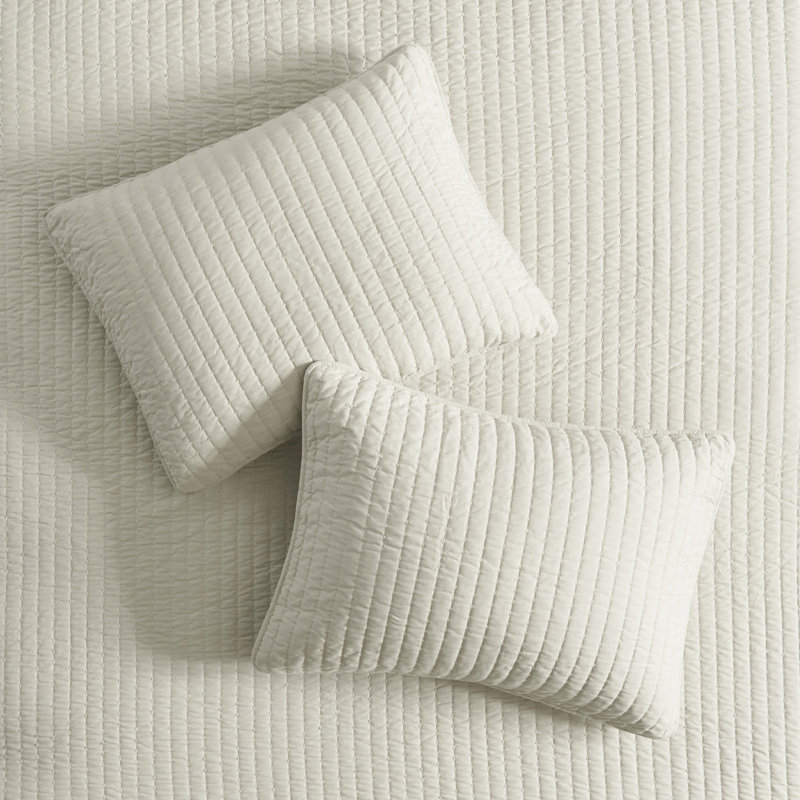 3 pièces courtepointe crème double / grand - microfibre et coton, réversible pour une nuit de sommeil sereine douce, avec literie en coton
