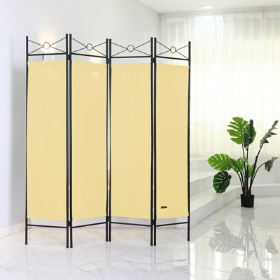 163 cm W x 180 cm H 4 - Panel Folding Room Divider