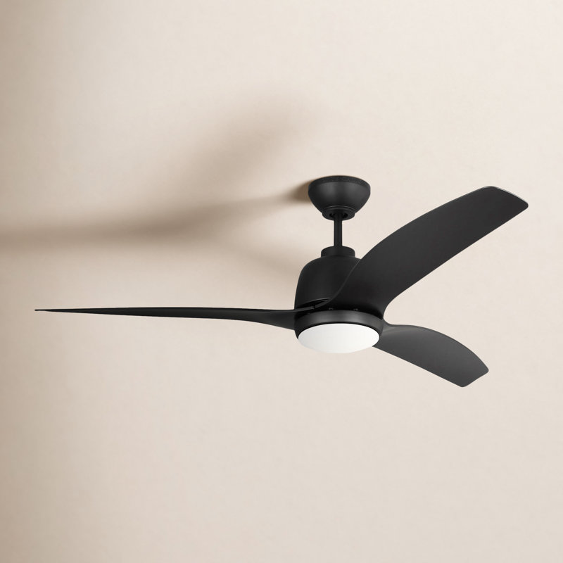 52'' Ceiling Fan with LED Lights, Midnight Black